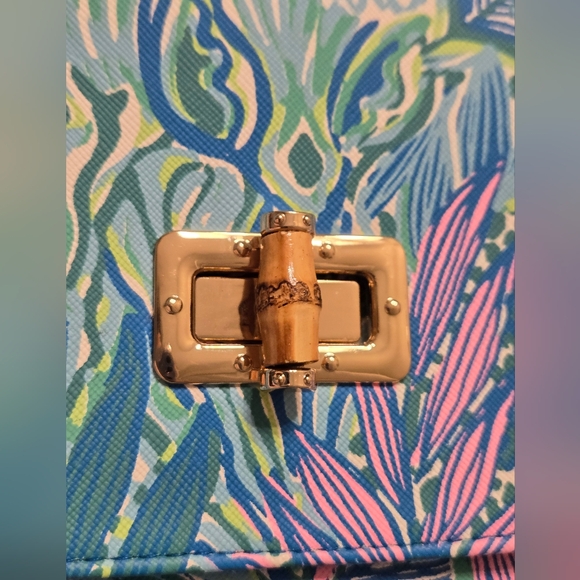 Lilly Pulitzer Limited Bamboo Holiday In the Sun Botanical Green Bag & Wallet - Picture 8 of 13